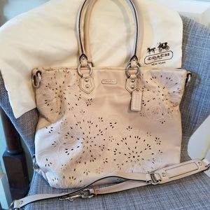Coach Ashley Tossed Laser Cut Leather Tote Bag